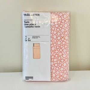 IKEA Tradaster Duvet Cover Set Twin Orange Circle Abstract Pattern Cotton Blend